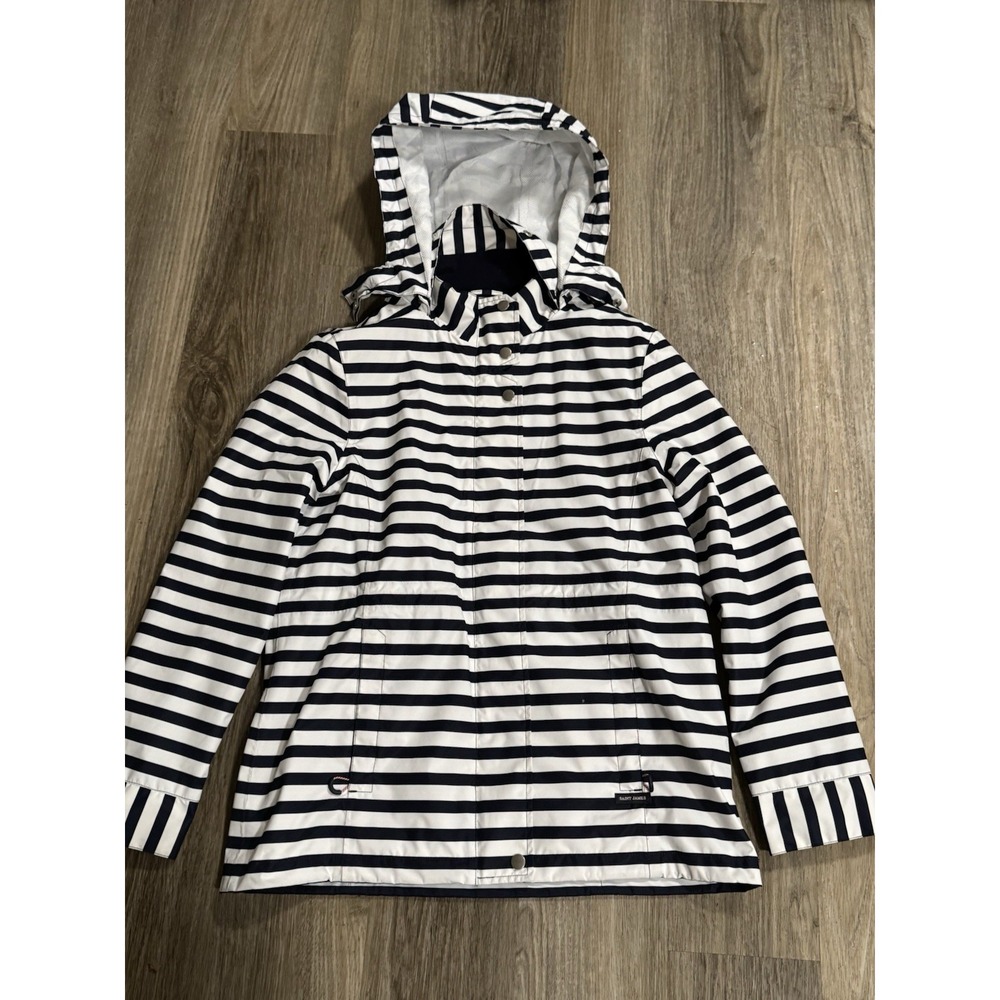 Saint James Mademoiselle Breton stripe Navy Blue rain jacket Women Sz US 8